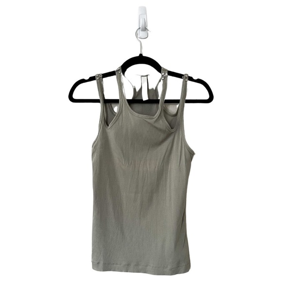 DION LEE Cutout ribbed cotton-jersey tank light green Sz M - Picture 3 of 3